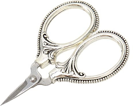 Asixxsix Stickschere, 4,3 X 6,1 cm, Mini-Schere, Edelstahl, Näh- und Bastelschere mit Eisenbox, Vintage-Stickschere, Kleine Nähschere für Bastelarbeiten, Kunstwerke