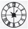 YORKING Vintage Large Wall Clock 78CM Vintage Black Round Metal Silent Battery Operated Clock Skeleton clock Roman Numerals Hanging Clock for Living Room Bedroom Kitchen