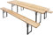 Set Birreria Completo Tavolo Con 2 Panche In Legno Con Gambe Pieghevoli Facile Trasporto Mobili Giardino Feste Esterno Bar Pub Piscina Fiera Picnic Camping Campeggio Sagre (220 x 70 x 75 Cm)