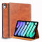Gexmil Genuine Leather Case for iPad Mini 7 (A17 Pro) 2024 / iPad Mini 6 Generation 2021 8.3 Inch,Adjustable Stand,Smart Cowhide Cover Shockproof,Anti-Fingerprint Anti Slip,Oil Wax Brown