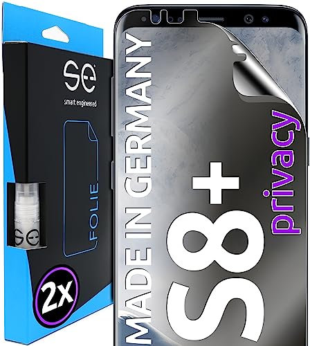 2x se® 3D SCHUTZFOLIE Privacy für Samsung Galaxy S8 Plus,Blickschutz, 100% Fingerabdruck & FaceID kompatibel, einfache blasenfreie Installation, Ultra-Klar, Stoß-Kratzfest, aus Deutschland