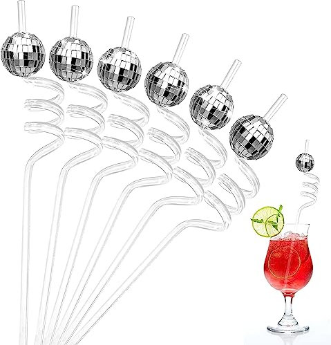 Morofme Mirror Disco Ball 12pcs, Silver Disco Light Mirror Ball Decor Reusable Cocktail for Disco Birthday 70s Theme Retro Bar Karaoke Dance Holiday Wedding Das Produkt ist wiederverwendbar