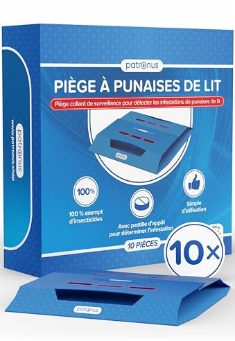 Trappola per cimici, 10 pezzi, per il rilevamento delle infestazioni e per combatterle, trappola adesiva di monitoraggio con esca a forte attrattiva, prodotta nell'Unione Europea