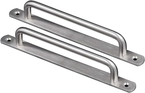Ceramic Door Knobs， Door Handles Hardware 2 Pieces Stainless Steel Sliding Door Handles,Pull Push Door Handles with Back Plate Barn Door Handle Cabinet Drawer U-Shaped Handle Heavy Duty Pull ( Size :