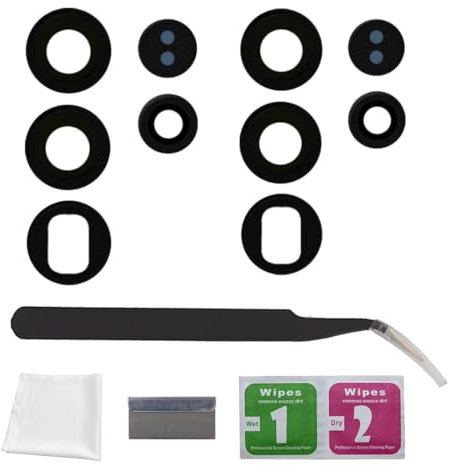Eonpam 2 Pack Kamera Glas für Samsung Galaxy S23 Ultra S918 Original Rückseite Kamera Linse Glas Ersatz HD Kameraschutz Camera Glass+ Reparatur Set