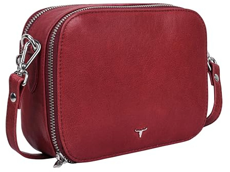 URBAN FOREST Emma Leder Sling Bag für Damen, Rot, 18.7 x 13.9 x 7.6 cm, Zeitgenössisch