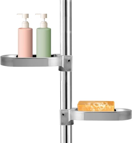 Porte-Savon de Douche, Deux Barres de Savon Guide de Rail de Douche réglable Porte-Savon de Douche Mural pour Savon à Main de 25 mm
