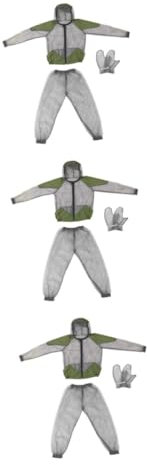 Healvian 3 Sets Familiengeschenk Bequemer Outdoor-sonnenanzug Für Die Gartenarbeit Grau