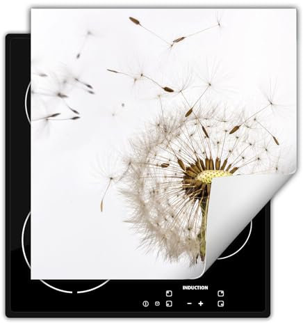DarHaus Herdabdeckplatte 50x52 cm Einteilig Küchen Zubehör Kochfeld Abdeckung Ceranfeld Herdplattenabdeckung Induktionskochfeld Aufrollbare Matte, weiß - Blume