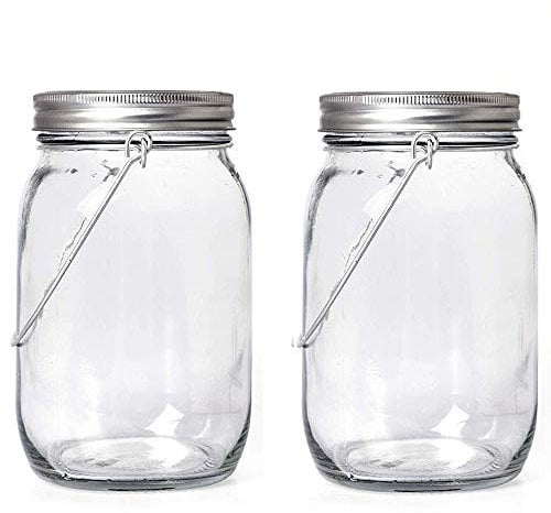 Jorft Solarleuchte Glas USB, 1000ml LED Solarglas Solarleuchten Im Einmachglas IP65 Wasserdichte Solarlampe Glass Gartenleuchte Hängeleuchte Mason Jar Licht Außen Beleuchtung Dekolicht Solarlaterne
