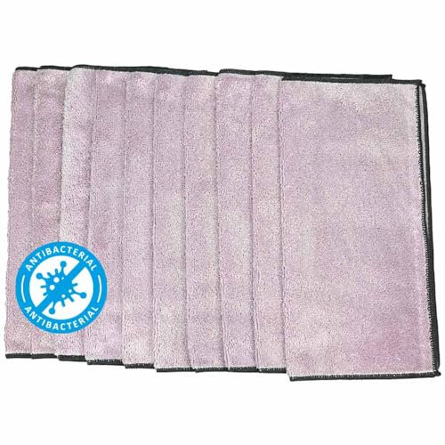 Pastaclean® Mikrofaser Reinigungstücher 10 Stück/Flieder | Mikrofasertücher Antibakteriell Putzlappen Putztücher Flauschi Tücher, Sehr Saugfähig Fusselfrei Streifenfrei, Für Haus, Küche, Auto, 35 x