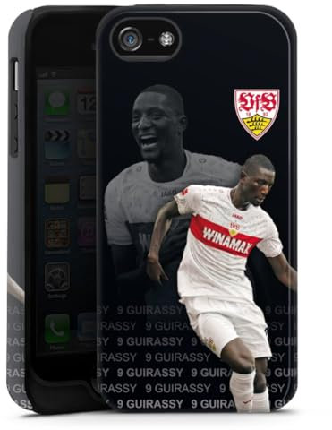 DeinDesign Panzer Handyhülle kompatibel mit Apple iPhone 5s robuste Outdoor Hülle Schutzhülle glänzend VfB Stuttgart Serhou Guirassy Offizielles Lizenzprodukt