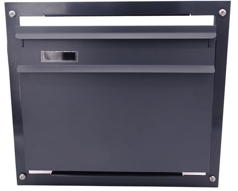Zaunbriefkasten NOAH, Stahl verzinkt, pulverbeschichtet anthrazit matt, 390 x 307 x 102 mm, 2 Schlüssel, Einwurf vorne, Entnahme hinten