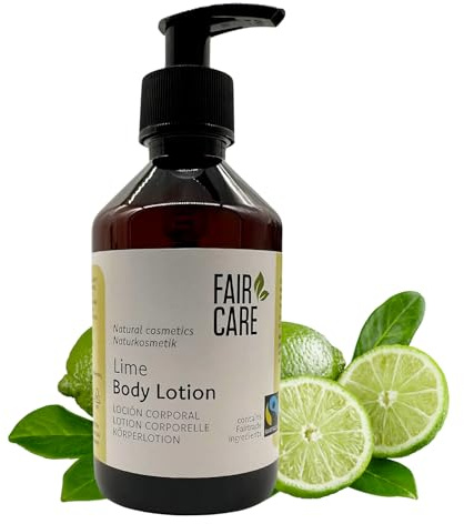 FAIR CARE Body Lotion mit Limetten 240ml mit Pumpspender - Fairtrade Körperpflege feuchtigkeitsspendend für alle Hauttypen