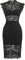 SweatyRocks Damen Midikleid Elegante Spitzenkleider Figurbetont Bleistiftkleid Stehkragen Partykleid Durchsichtiges Kleid mit Schlitz Schwarz M