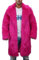 Caxndycing Giacca invernale da uomo, elegante, lunga, in pelliccia, in pelliccia sintetica, invernale, caldo, cappotto di pelliccia, rosa intenso, XL