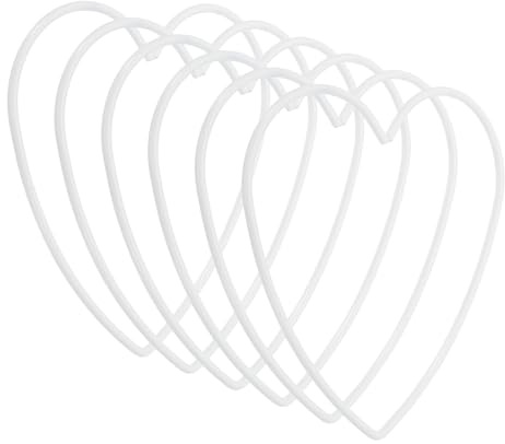 PATIKIL 4 Zoll Herz Traumfänger Ringe, 6 Stück Metall Weihnachten Makramee Kranz Blumenring Reifen für Zuhause Auto DIY Handwerk Hochzeit Wanddekorationen, Weiß