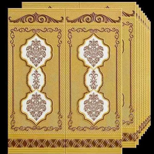 MZQMK 3D Self Adhesive Foam Wall Panels, Cladded Decor Anti-Collision Soft Cushion Wallpaper For Wall Covering Kids Room Bed Headboards Safety(F)