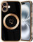 JRIANY Magnetic for iPhone 16 Case, Compatible with MagSafe Silicone Case Design Love Heart Pattern Protective Flexible Shockproof Phone Case Cover Compatible with Apple iPhone 16 6.1-Inch - Black