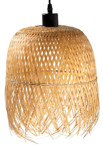 Riess Ambiente Geflochtene Hängeleuchte Organic Living - 30cm - Natur aus Bambusholz - Handmade Pendelleuchte