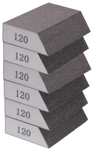 sourcing map 6pcs Sanding Sponge Blocks 400-500 Grit Sanding Sponge with Angled Edge 4x2.8x1, Washable and Reusable Foam Sanding Block for Polishing Kitchen Metal Wood Drywall Home