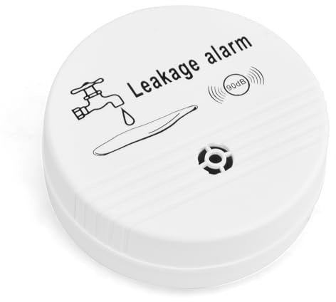 Detecteur de Fuite d'eau, Détecteur Fuite d'eau en ABS, 90dB Détecteur d'eau Intelligent, Sirène Capteur sans Fil Niveau d'eau pour Salle de Bain, Buanderie, Cuisine, Cave, Fourni avec Pile 9V