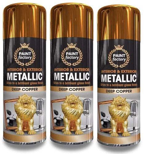AOC24 - 400ml Metallic Copper Spray Paint - Gloss Finish Spray Paint for Metal Wood Plastic - Multipurpose Deep Copper Spray Paint - Interior Exterior Furniture Decorative Item Spray Paint (3)