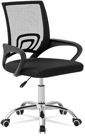 MUWO Director Büro Drehstuhl | ergonomisch & höhenverstellbar | atmungsaktives Mesh-Gewebe | stabile Metallfüße | optimaler Sitzkomfort für langes Arbeiten & Homeoffice (Schwarz)