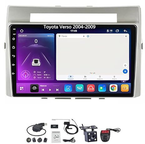 XIXIYAN Autoradio Bluetooth Car Multimedia Navigations GPS Für Toyota Verso 2004-2009 Auto Zubehör Einfügen Und Verwenden Car Video Player Carplay Player,8 Core 4G+WiFi 2G+32G