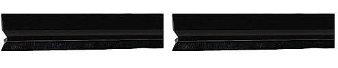 Amig - Burlete para Puertas de Entrada o de Paso | Burlete Adhesivo de sobreponer | Cepillo de Pelo | Lámina de plástico Entre la escobilla | 1 m | Negro | Aluminio (Paquete de 2)