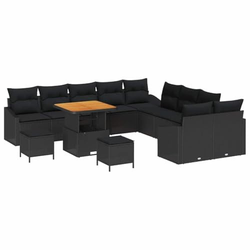 vidaXL 4-Sitzer Gartensofa-Set mit Kissen - modernes Design, Robustes Poly-Rattan, wetterfeste Gartenmöbel für Balkon, Terrasse oder andere Räume.