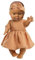 Heless 54024 - Mädchen Babypuppe Gordi von Paola Reina, mit Musselin-Kleid in Karamell, aus 100 Prozent Bio-Baumwolle, Puppe in der Größe 34 cm