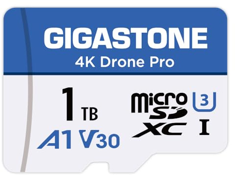 GIGASTONE 1TB Micro SD Card, 4K Drone Pro, MicroSDXC for Wyze Cam, Security Camera, DJI Drone or Action Camera, 4K Video Recording, UHS-I U3 A1 V30, 150MB/s, with Adapter