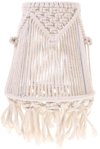 BETOOKY Bohemian Lampenschirm Ersatz für Tischlampe mit Handgewebtem Baumwollseil Leichter Einfacher Aufbau für Schlafzimmer und Zuhause im Hotelstil