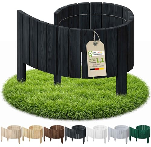 Floranica Flexible Beeteinfassung 10 x 100 cm Black Rasenkante Beetumrandung Gartenzaun Steckzaun Holzzaun Rollboarder