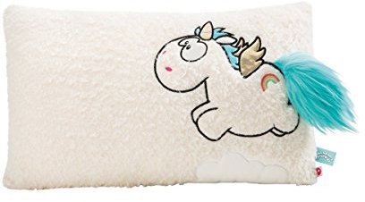 NICI 40111.0 - Kissen Einhorn Rainbow Flair mit Flügel rechteckig, Plüsch, 43 x 25 cm