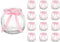 Lot de 12 photophores décoratives en Verre nœud Blanc Rose décoration de Table, Petit Vases de Mariage, fête, Verre Transparent, Verre, Weiß, 12 x Rosa Schleife