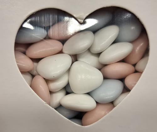Dragée Mini cœur Chocolat 500G (Blanc,Bleu,Rose)