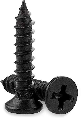 STARVAST 100pcs Phillips Modified Truss Head Wood Screws, Black Stainless Steel Self Tapping Screws (M4 x 20mm)