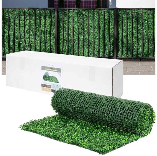 NatraHedge Artificial Boxwood Roll Panels UV Protected for Outdoor Use 33 SQF (Light Green Roll)