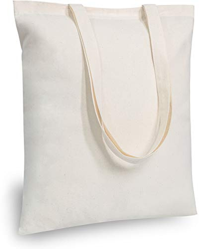 TOPDesign 24-Pack Economical 16x15 Cotton Tote Bags, Lightweight Medium Reusable Grocery Shopping Cloth Bags, Suitable for DIY, Advertising, Promotion, Gift, Activity