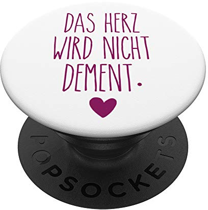 Das Herz Wird Nicht Dement Pflege Altenheim Krankenschweste PopSockets PopGrip: Ausziehbarer Sockel und Griff für Handys/Tablets mit Tauschbarem Top