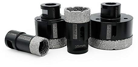 DT-DIATOOL Diamond Drill Bit Set 25/35/50/68mm Hole Saw for Dry Drilling Tile Porcelain Marble Ceramic Granite