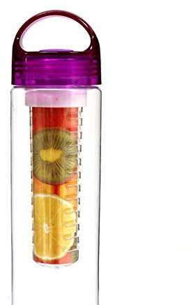 Wasserflasche Mit Fruchteinsatz Glasflasche Wasser Glaskolben Sport Getränke Flaschen Wasserflaschen Leck Beweis Klar Wasser Flasche Purple,700ml