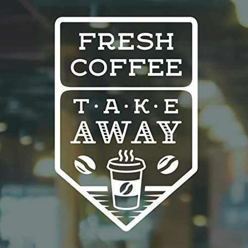 Fresh Coffee Takeaway Window Sticker Sign wall Art Vinyl Kitchen Stickers Cafe Shop Cup Decor Vintage Decor Plaque Poster Door Office Decal Retro Glass Tile Transfer Accessory Lettering Decals take