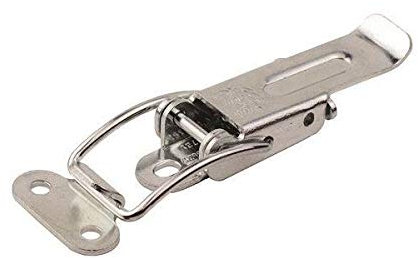 Gedotec Kisten-Spannverschluss Metall Hebel-Verschluss abschließbar mit Gegenstück - Table Catch | Kisten-Schloss zum Schrauben | Stahl verchromt poliert | 2 Stück - Spann-Schloss für Tische & Truhen