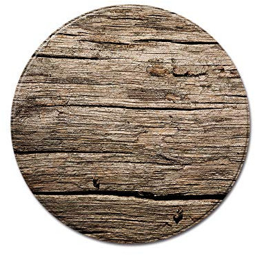 Morbuy Runder Teppich Innenbereich, Flur Teppich Polyester Wohnzimmer Fussabstreifer rutschfest und Waschbar Praktische Fußabtreter - 3D-Holzmaserung Baummusterdruck (80cm,Braunes Holz)
