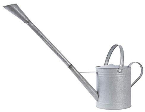 Zink Gießkanne mit XXL Rohr, Garten Wasserkanne mit extra langem Rohr 6 L