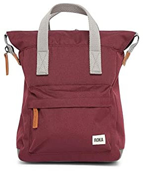 Roka London Bantry B Small Sustainable Sienna Rucksack (Canvas), rot, S