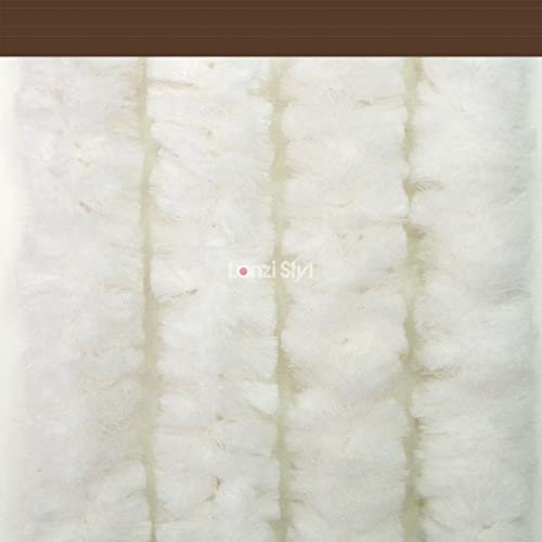 Tenda antimosche Moschiera Ciniglia Extra vellutata ø42 mm, Vari colori/misure, Porte esterne/interne, Divisori, Negozio, Camper ottima Schermatura 100% MADE in ITALY (80 x 220H cm, Bianco)